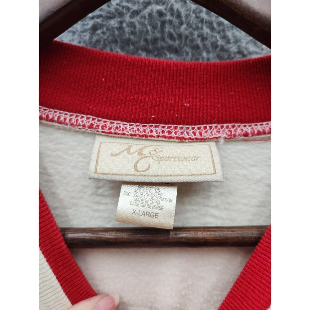 Vintage MC Sportswear Cardinal Embroidered Crewneck Sweatshirt X-Large 60% Cotto - Picture 3 of 5
